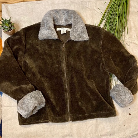Vintage 90s faux fur fuzzy jacket - Picture 2 of 2